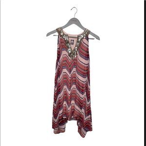 Free People Dress Striped Chevron Sequin Neckline M